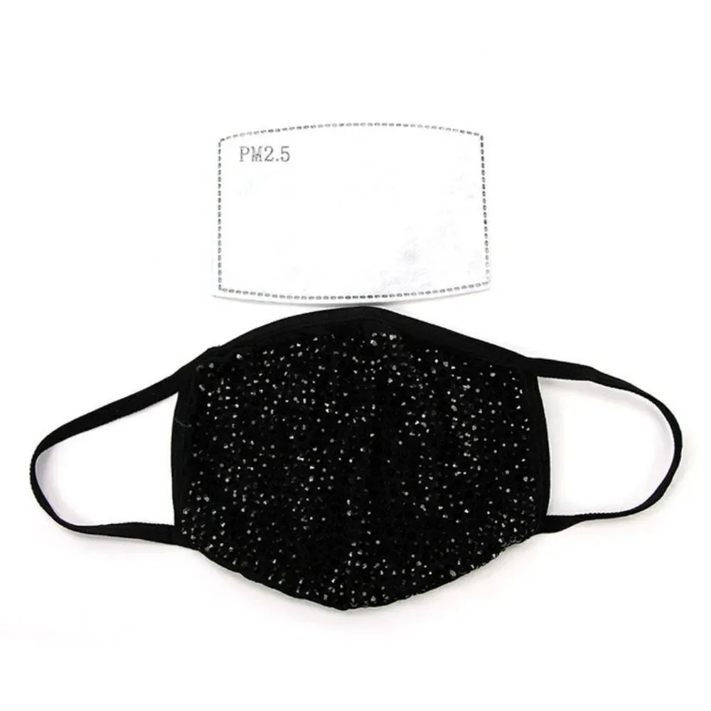 Rhinestone Face Mask In Polyester Material - HOST PICK!!!